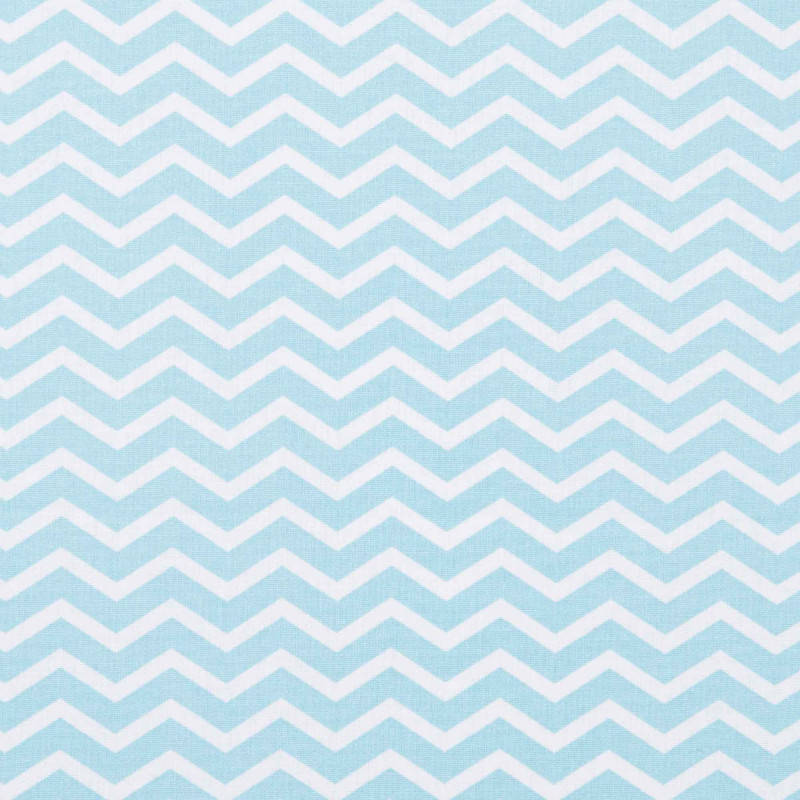 Printed Cotton TEZY Turquoise / White